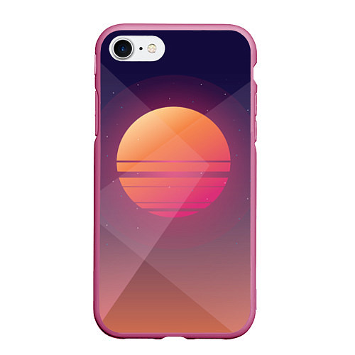 Чехол iPhone 7/8 матовый Retro Sunrise / 3D-Малиновый – фото 1