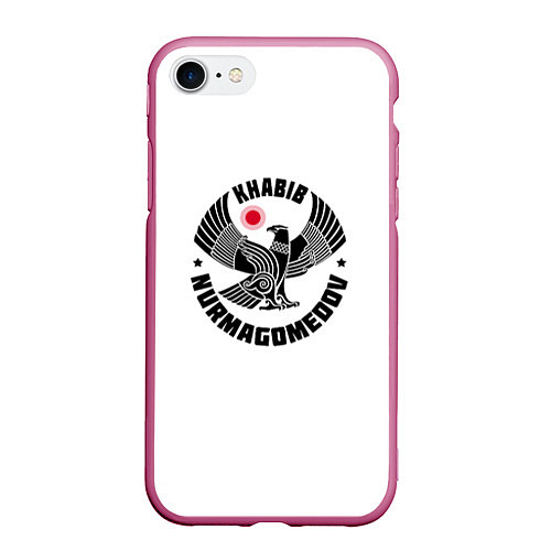 Чехол iPhone 7/8 матовый Khabib: Dagestan Bird / 3D-Малиновый – фото 1