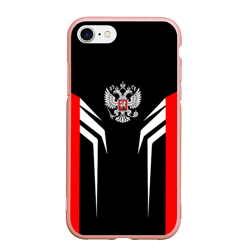 Чехол iPhone 7/8 матовый Russia: Sport Line / 3D-Светло-розовый – фото 1
