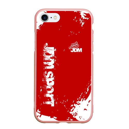 Чехол iPhone 7/8 матовый Eat Sleep JDM: Red Style / 3D-Светло-розовый – фото 1