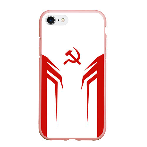 Чехол iPhone 7/8 матовый СССР воин / 3D-Светло-розовый – фото 1