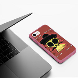 Чехол iPhone 7/8 матовый Dia de los Muertos, цвет: 3D-малиновый — фото 2