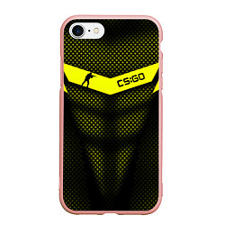 Чехол iPhone 7/8 матовый CS:GO Yellow Carbon, цвет: 3D-светло-розовый