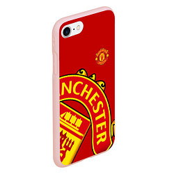 Чехол iPhone 7/8 матовый FC Man United: Red Exclusive, цвет: 3D-светло-розовый — фото 2