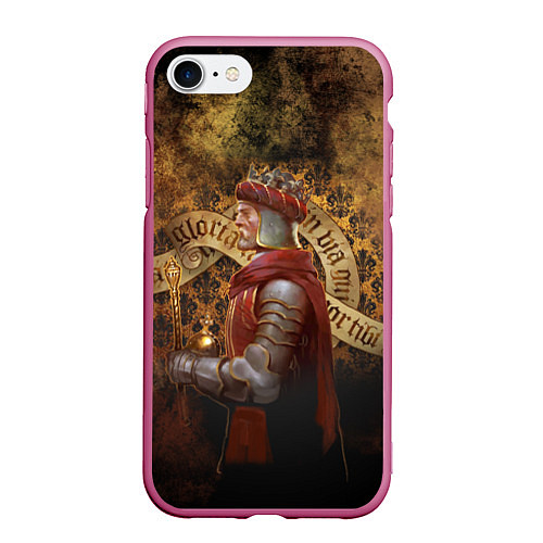 Чехол iPhone 7/8 матовый Kingdom Come: Charles IV / 3D-Малиновый – фото 1