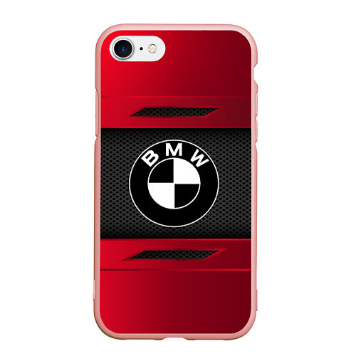 Чехол iPhone 7/8 матовый BMW SPORT / 3D-Светло-розовый – фото 1