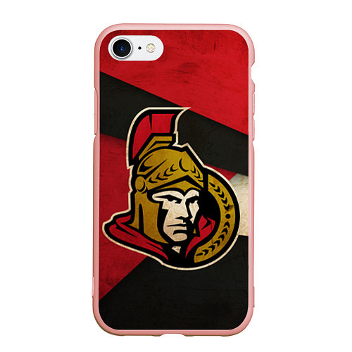 Чехол iPhone 7/8 матовый HC Ottawa Senators: Old Style / 3D-Светло-розовый – фото 1