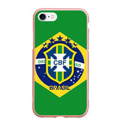Чехол iPhone 7/8 матовый CBF Brazil, цвет: 3D-светло-розовый