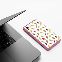 Чехол iPhone 7/8 матовый Summer Mix, цвет: 3D-малиновый — фото 2
