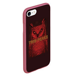 Чехол iPhone 7/8 матовый Twin Peaks: Red Owl, цвет: 3D-малиновый — фото 2