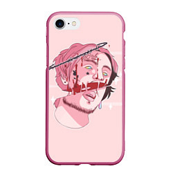 Чехол iPhone 7/8 матовый Lil Peep: Dead Face, цвет: 3D-малиновый