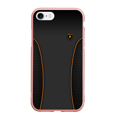Чехол iPhone 7/8 матовый Lamborghini Style / 3D-Светло-розовый – фото 1