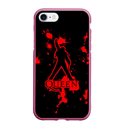 Чехол iPhone 7/8 матовый Queen: Blood Style / 3D-Малиновый – фото 1