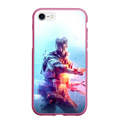 Чехол iPhone 7/8 матовый Battlefield 5 / 3D-Малиновый – фото 1