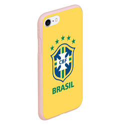 Чехол iPhone 7/8 матовый Brazil Team, цвет: 3D-светло-розовый — фото 2
