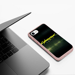 Чехол iPhone 7/8 матовый Cyberpunk 2077, цвет: 3D-светло-розовый — фото 2