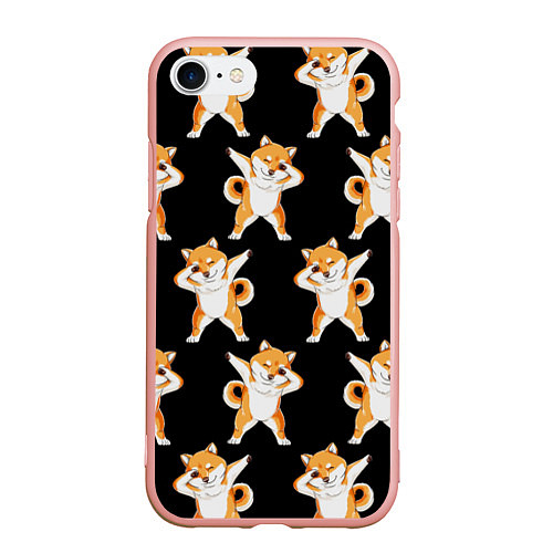 Чехол iPhone 7/8 матовый Foxes Dab / 3D-Светло-розовый – фото 1
