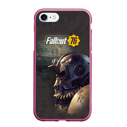 Чехол iPhone 7/8 матовый Fallout 76, цвет: 3D-малиновый