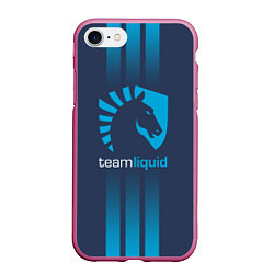 Чехол iPhone 7/8 матовый Team Liquid: Lines E-Sport, цвет: 3D-малиновый