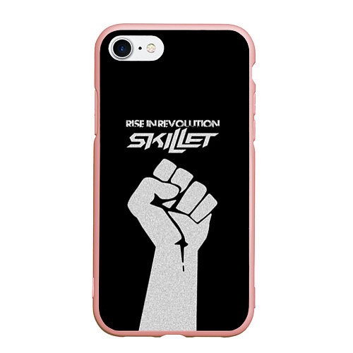 Чехол iPhone 7/8 матовый Skillet: Rise in revolution / 3D-Светло-розовый – фото 1