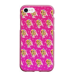 Чехол iPhone 7/8 матовый 6IX9INE Pattern, цвет: 3D-малиновый