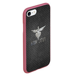 Чехол iPhone 7/8 матовый Bon Jovi: Metallic Style, цвет: 3D-малиновый — фото 2