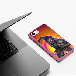 Чехол iPhone 7/8 матовый Fortnite Omega, цвет: 3D-малиновый — фото 2
