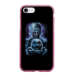 Чехол iPhone 7/8 матовый Зомби с черепом, цвет: 3D-малиновый