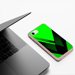 Чехол iPhone 7/8 матовый Alpinism: Acid Green, цвет: 3D-светло-розовый — фото 2