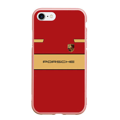 Чехол iPhone 7/8 матовый Porsche Design / 3D-Светло-розовый – фото 1