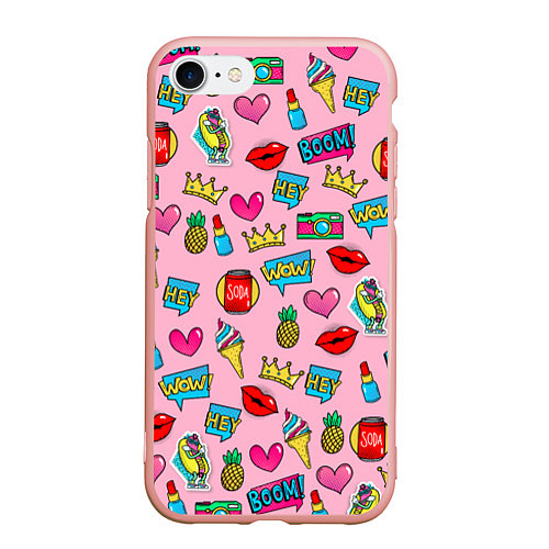 Чехол iPhone 7/8 матовый Wow Glamour / 3D-Светло-розовый – фото 1
