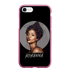 Чехол iPhone 7/8 матовый Rihanna, цвет: 3D-малиновый