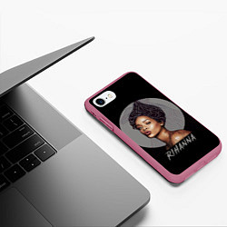 Чехол iPhone 7/8 матовый Rihanna, цвет: 3D-малиновый — фото 2