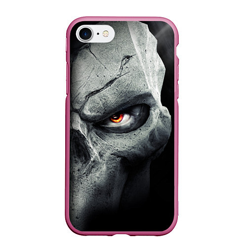 Чехол iPhone 7/8 матовый Darksiders Skull / 3D-Малиновый – фото 1