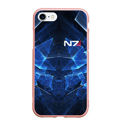 Чехол iPhone 7/8 матовый Mass Effect: Blue Armor N7, цвет: 3D-светло-розовый