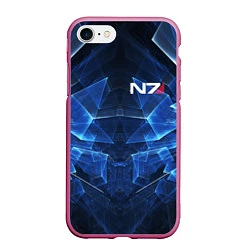 Чехол iPhone 7/8 матовый Mass Effect: Blue Armor N7, цвет: 3D-малиновый