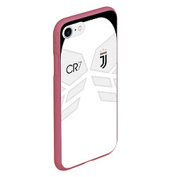 Чехол iPhone 7/8 матовый FC Juventus: CR7 18-19, цвет: 3D-малиновый — фото 2