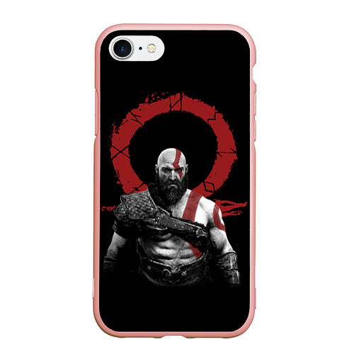 Чехол iPhone 7/8 матовый God of War IV / 3D-Светло-розовый – фото 1
