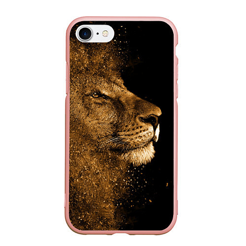 Чехол iPhone 7/8 матовый Песчаный лев / 3D-Светло-розовый – фото 1