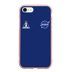 Чехол iPhone 7/8 матовый NASA: Special Form, цвет: 3D-светло-розовый