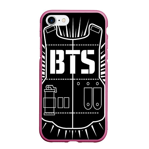 Чехол iPhone 7/8 матовый BTS ARMY / 3D-Малиновый – фото 1