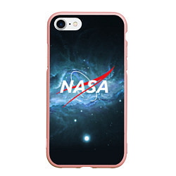 Чехол iPhone 7/8 матовый NASA: Space Light, цвет: 3D-светло-розовый