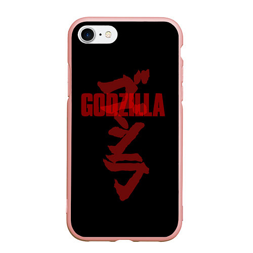 Чехол iPhone 7/8 матовый Godzilla: Hieroglyphs / 3D-Светло-розовый – фото 1