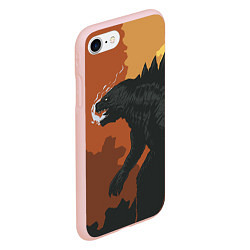 Чехол iPhone 7/8 матовый Godzilla: Monster Smoke, цвет: 3D-светло-розовый — фото 2