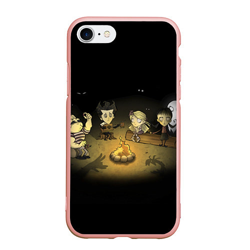 Чехол iPhone 7/8 матовый Don’t Starve campfire / 3D-Светло-розовый – фото 1