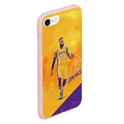 Чехол iPhone 7/8 матовый LeBron James: NBA Star, цвет: 3D-светло-розовый — фото 2