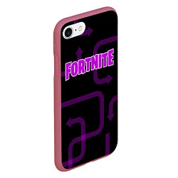 Чехол iPhone 7/8 матовый Fortnite: Violet Edition, цвет: 3D-малиновый — фото 2