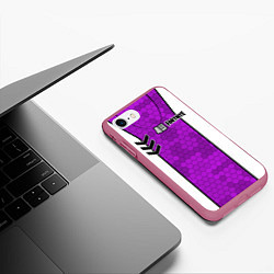 Чехол iPhone 7/8 матовый Fortnite: Мастер меча, цвет: 3D-малиновый — фото 2