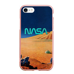 Чехол iPhone 7/8 матовый NASA on Mars, цвет: 3D-светло-розовый