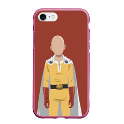 Чехол iPhone 7/8 матовый One Punch Man, цвет: 3D-малиновый